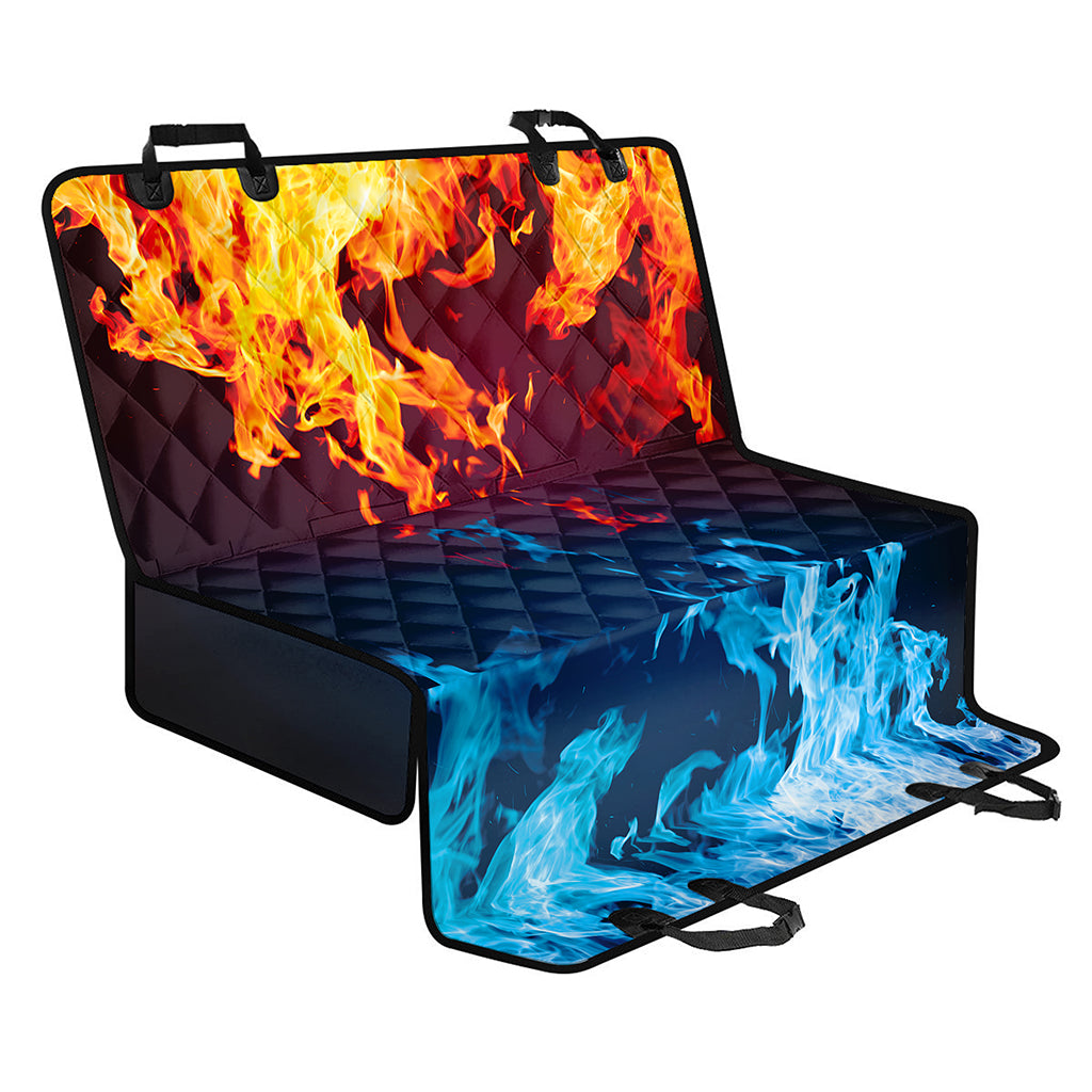 Red And Blue Fire Print Pet Car Back Seat Cover