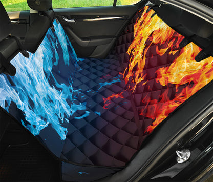 Red And Blue Fire Print Pet Car Back Seat Cover