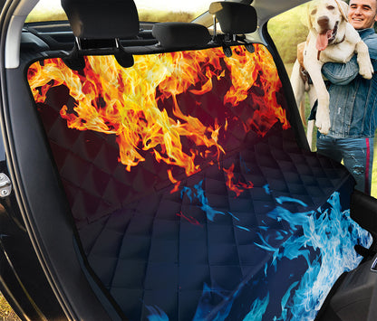 Red And Blue Fire Print Pet Car Back Seat Cover