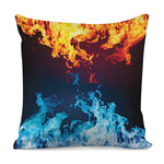 Red And Blue Fire Print Pillow Cover