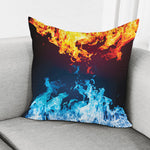 Red And Blue Fire Print Pillow Cover