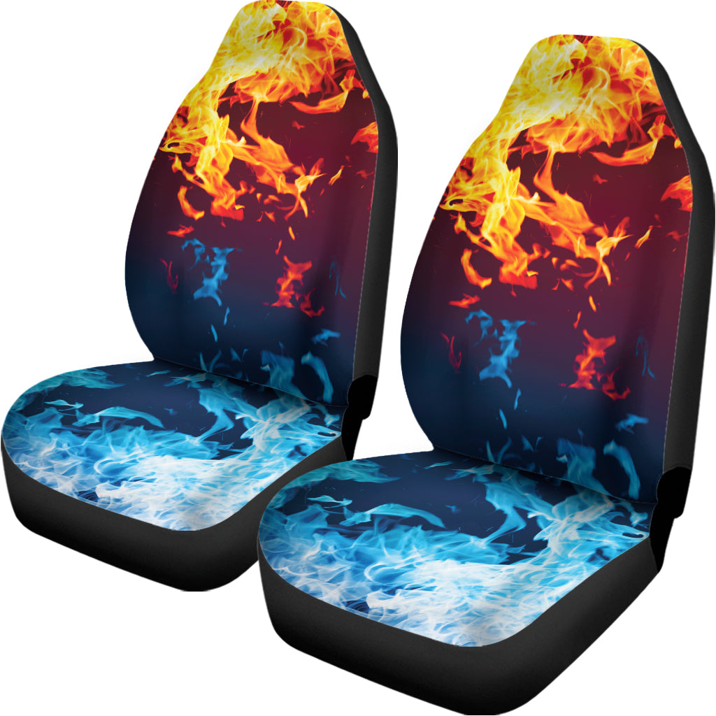 Red And Blue Fire Print Universal Fit Car Seat Covers