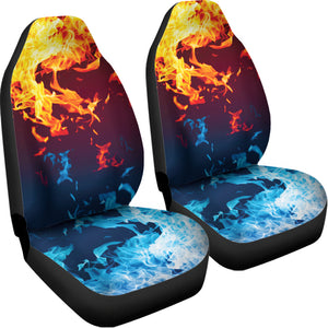 Red And Blue Fire Print Universal Fit Car Seat Covers