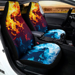 Red And Blue Fire Print Universal Fit Car Seat Covers