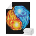 Red And Blue Fire Yin Yang Print Blanket
