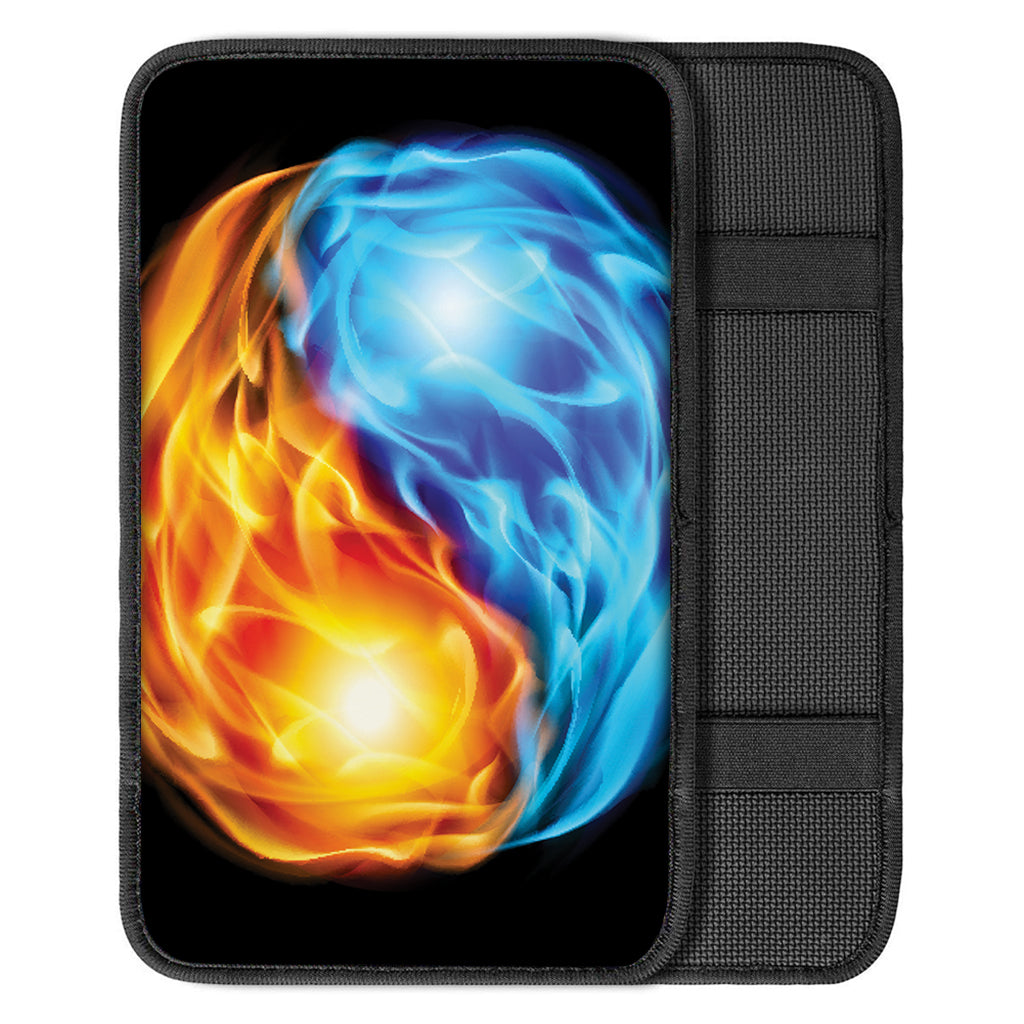 Red And Blue Fire Yin Yang Print Car Center Console Cover