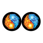 Red And Blue Fire Yin Yang Print Car Coasters