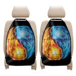 Red And Blue Fire Yin Yang Print Car Seat Organizers