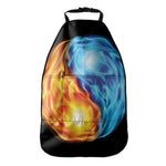 Red And Blue Fire Yin Yang Print Car Seat Organizers