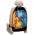 Red And Blue Fire Yin Yang Print Car Seat Organizers