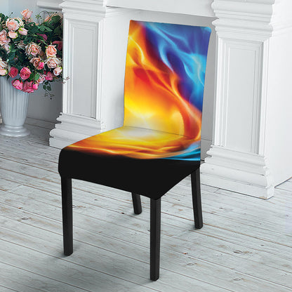 Red And Blue Fire Yin Yang Print Dining Chair Slipcover