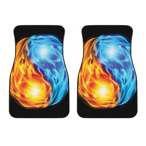 Red And Blue Fire Yin Yang Print Front Car Floor Mats