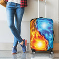 Red And Blue Fire Yin Yang Print Luggage Cover