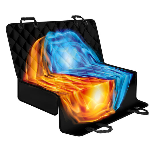 Red And Blue Fire Yin Yang Print Pet Car Back Seat Cover