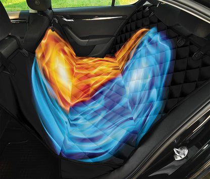 Red And Blue Fire Yin Yang Print Pet Car Back Seat Cover