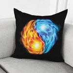 Red And Blue Fire Yin Yang Print Pillow Cover