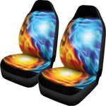 Red And Blue Fire Yin Yang Print Universal Fit Car Seat Covers