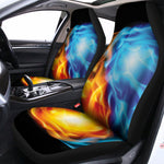 Red And Blue Fire Yin Yang Print Universal Fit Car Seat Covers