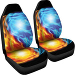 Red And Blue Fire Yin Yang Print Universal Fit Car Seat Covers