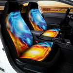 Red And Blue Fire Yin Yang Print Universal Fit Car Seat Covers