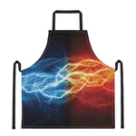 Red And Blue Lightning Print Apron
