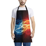 Red And Blue Lightning Print Apron