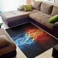 Red And Blue Lightning Print Floor Mat