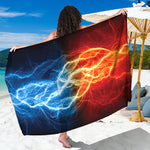 Red And Blue Lightning Print Beach Sarong Wrap