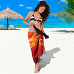 Red And Blue Lightning Print Beach Sarong Wrap
