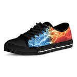 Red And Blue Lightning Print Black Low Top Shoes