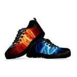Red And Blue Lightning Print Black Sneakers