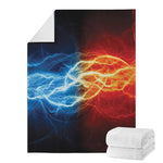 Red And Blue Lightning Print Blanket