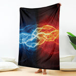 Red And Blue Lightning Print Blanket