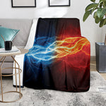Red And Blue Lightning Print Blanket