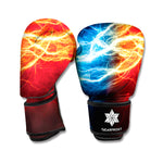 Red And Blue Lightning Print Boxing Gloves