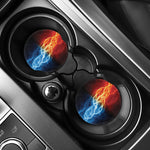 Red And Blue Lightning Print Car Coasters