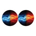 Red And Blue Lightning Print Car Coasters