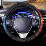Red And Blue Lightning Print Car Steering Wheel Cover