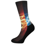 Red And Blue Lightning Print Crew Socks