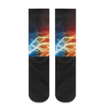 Red And Blue Lightning Print Crew Socks
