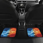 Red And Blue Lightning Print Front and Back Car Floor Mats