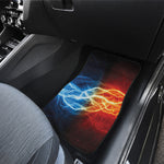 Red And Blue Lightning Print Front and Back Car Floor Mats