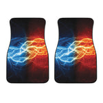 Red And Blue Lightning Print Front Car Floor Mats