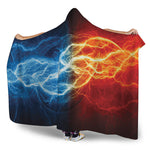 Red And Blue Lightning Print Hooded Blanket