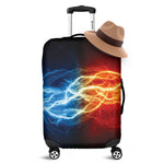 Red And Blue Lightning Print Luggage Cover