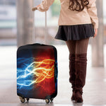 Red And Blue Lightning Print Luggage Cover