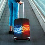 Red And Blue Lightning Print Luggage Cover