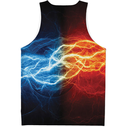 Red And Blue Lightning Print Men's Tank Top