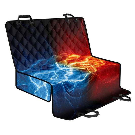 Red And Blue Lightning Print Pet Car Back Seat Cover