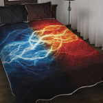 Red And Blue Lightning Print Quilt Bed Set